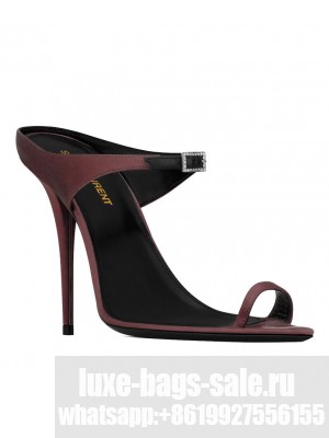 Saint Laurent Women's Dive Mules In Crepe Satin Mauve