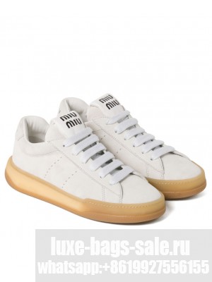 Miumiu Women's Bleached Suede Sneakers White
