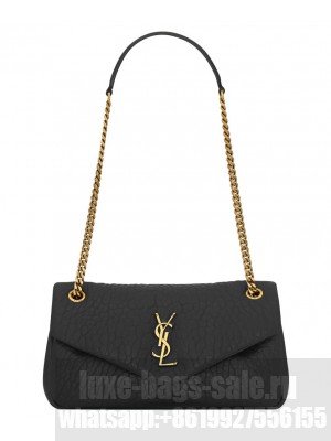 Saint Laurent Calypso Small In Plunged Lambskin Black