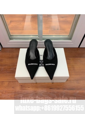 BALENCIAGA 4cm knitted Mule Sandals Black