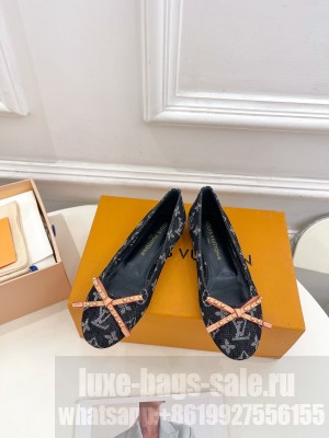 Louis Vuitton 1ACK97 New LV Remix Nina Flat Ballerina Monogram denim Black