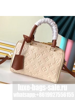 Louis Vuitton Monogram Empreinte Leather Speedy Bandouliere 20 Bag Creme