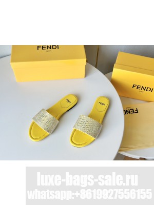 Fendi Signature Yellow-colored leather slides