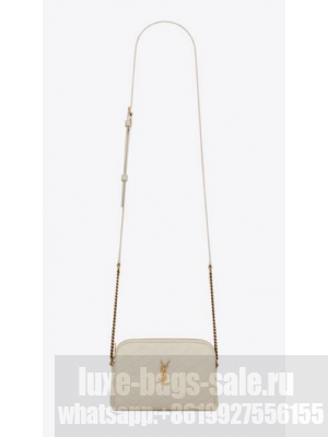 SAINT LAUREN GABY ZIPPED POUCH IN QUILTED LAMBSKIN 7336671 BLANC VINTAGE
