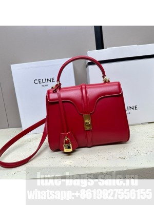 CELINE MINI 16 IN SATINATED CALFSKIN 197983 red