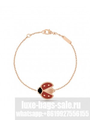 Van Cleef & Arpels Women's Lucky Spring Bracelet, Open Wings Ladybug Red