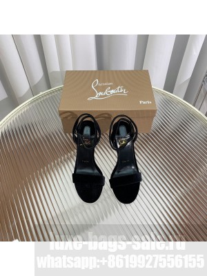 CHRISTIAN LOUBOUTIN Lipqueen 100 Velvet Sandal Black