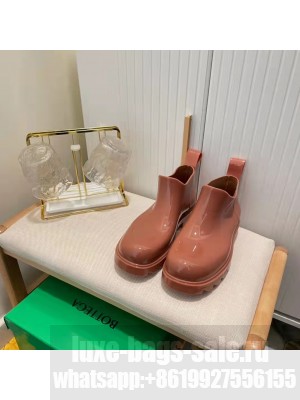 Bottega Veneta Unisex Shine Rubber TPU Ankle Boots Light Brown 2022  Spring/Summer 2022 Collection