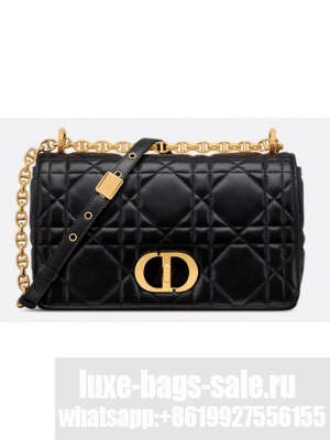 Dior Medium Soft Dior Caro Bag Macrocannage Lambskin M9253UHPA Black