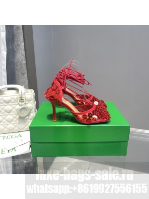 BOTTEGA VENETA MIRROR STRETCH SANDALS RED 2022 COLLECTION