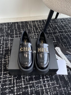 Chanel Shiny Calfskin Loafer Black