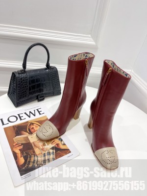 Gucci Women's with Interlocking G Hills Logo 95mm ankle boot burgandy 2021 Collection