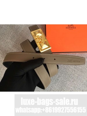 Hermes Width 2.5cm Collier De Chien Buckle Belt Etoupe/Gold