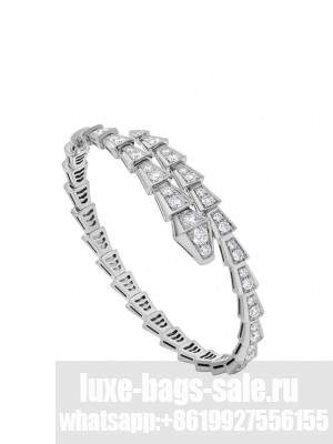 Bvlgari Women's Serpenti Viper Bracelet Silver