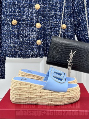 Valentino Garavani VLogo Cutout Sandals Blue