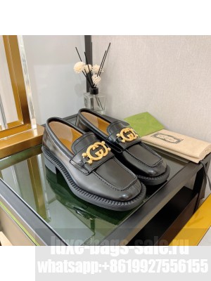 GUCCI LOAFERS WITH INTERLOCKING G ‎701791 BLACK 2022