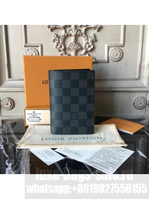 Louis Vuitton Passport Cover Damier Graphite Canvas Fall/Winter 2017 Collection N64411, Black