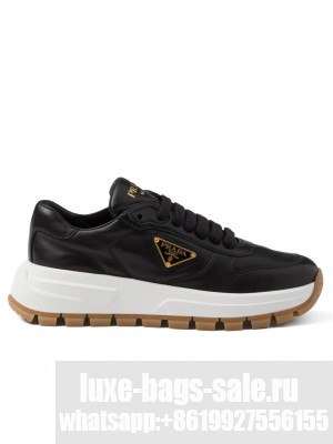 Prada Unisex Prax 01 Leather Sneakers Black