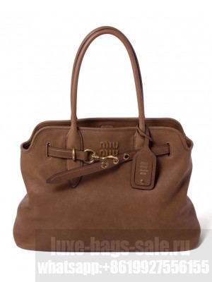 Miumiu Aventure Nappa Leather Bag 5BG291 Coffee