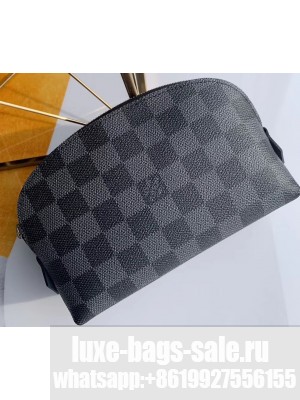 Louis Vuitton Cosmetic Pouch PM Bag Damier Graphite Canvas