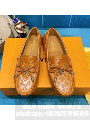 Louis Vuitton 1A3QO2 Gloria Monogram Leather Flat Loafer Brown 2021 Collection
