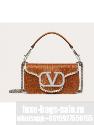 VALENTINO MINI LOCO imitation crystal shoulder bag WB0K53SL orange
