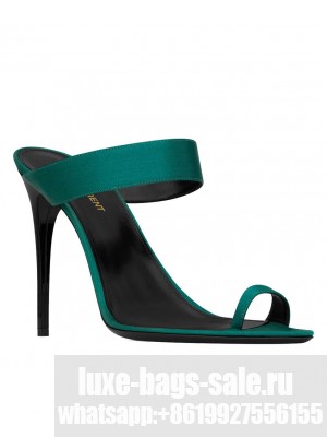 Saint Laurent Women's Martha Mules In Crepe Satin Green