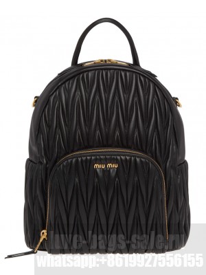 Miumiu Matelasse Leather Backpack 5BZ022 Black