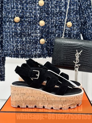 Hermes Havane 30 sandal suede black