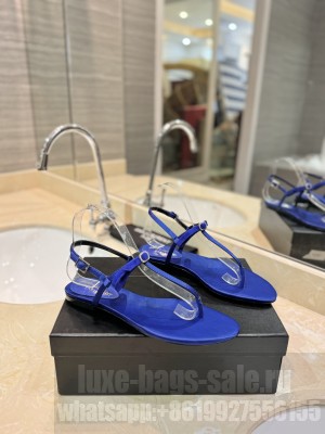Saint Laurent Crystal Flat Thong Sandals 05