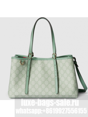 GUCCI GG EMBLEM MEDIUM TOTE BAG 815214 Sage green
