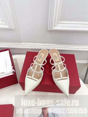 Valentino Garavani Rockstud Wispy Calfskin Mule 60mm White 2025