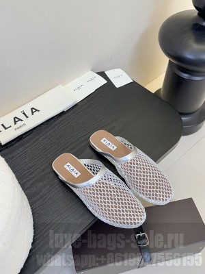 Alaïa MULE IN FISHNET SILVER