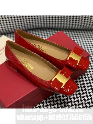 Salvatore Ferragamo Patent Leather Bow Pumps 2.5cm Red Spring/Summer 2021 Collection