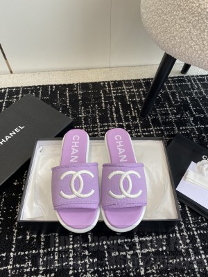 Chanel CC Logo Fabric Slide Mule 2024 06