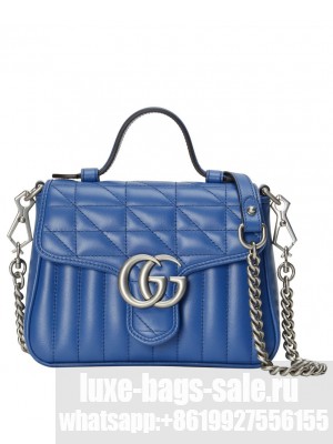 Gucci GG Marmont Mini Top Handle Bag Blue