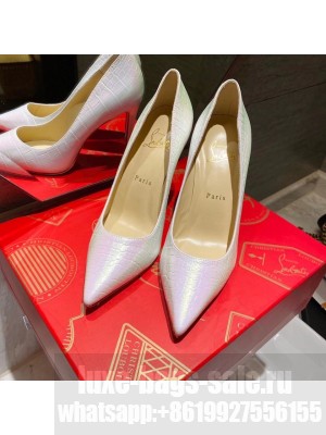 Christian Louboutin Snakeskin Embossed Leather Pumps Light Purple 2021 Collection