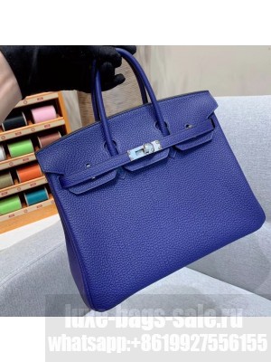 Hermes Birkin 25cm Bag in Original Togo Leather Blue