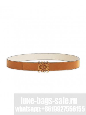 Loewe Reversible Anagram Belt In Smooth Calfskin Coffee
