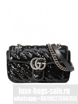 Gucci GG Marmont mini sequin shoulder bag Black