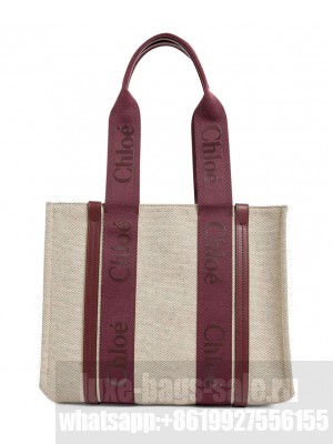 Chloe Medium Woody Tote Bag Mauve