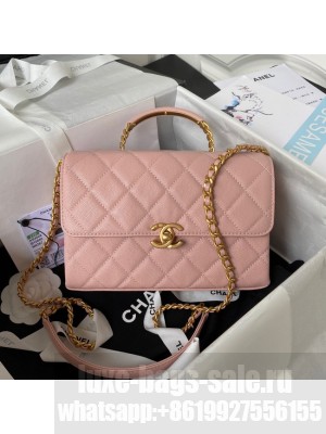 Chanel FLAP BAG WITH TOP HANDLE AS4008 pink
