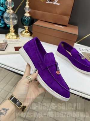 Loro Piana Unisex Summer Charms Walk Moccasin Suede Calfskin 2022 Collection 016