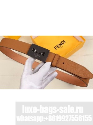 Fendi Width 3.5cm Bag Bugs Eyes Belt Brown