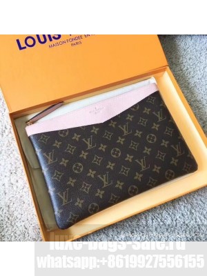 Louis vuitton original Monogram Canvas DAILY POUCH M62048 light pink