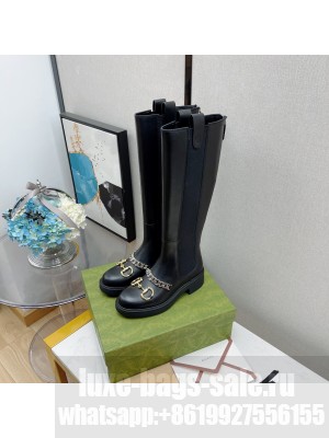 Gucci Women's Chelsea High Boot With Chain