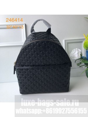Gucci GG Embossed Leather Backpack 246414 Black 2019 Collection