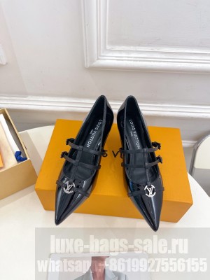 Louis Vuitton 5.5cm Patent calf leather 6AM Pumps Black 2025