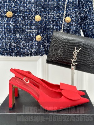 JACOUEMUS Les slingbacks Duelo hautes 4cm/8cm sandals Red