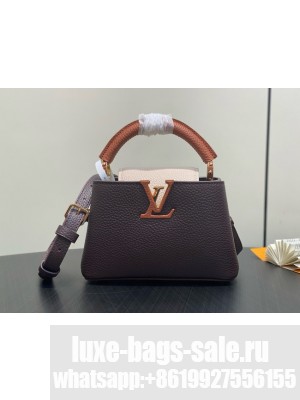 Louis Vuitton Ostrich Capucines BB M11908 Chocolate & Quartz & Tan